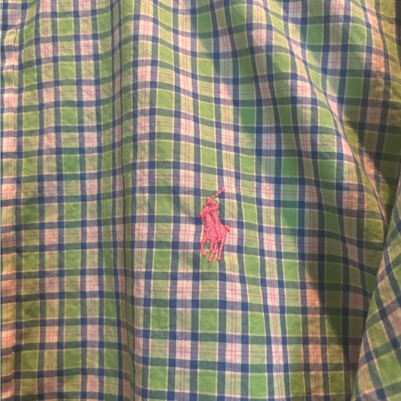 Ralph Lauren Pastel Plaid Preppy Button Down Shirt Men's Large Classic Fit - Picture 3 of 4